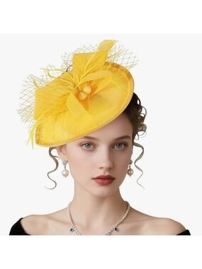 Chic Yellow Fascinator Hat